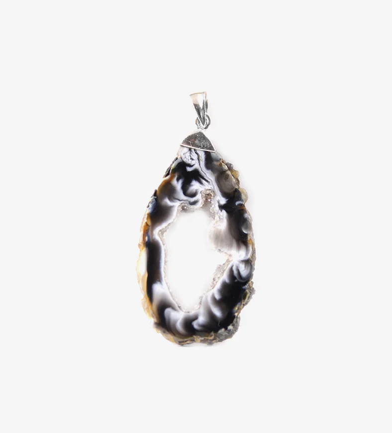Agate Geode Slice Pendant