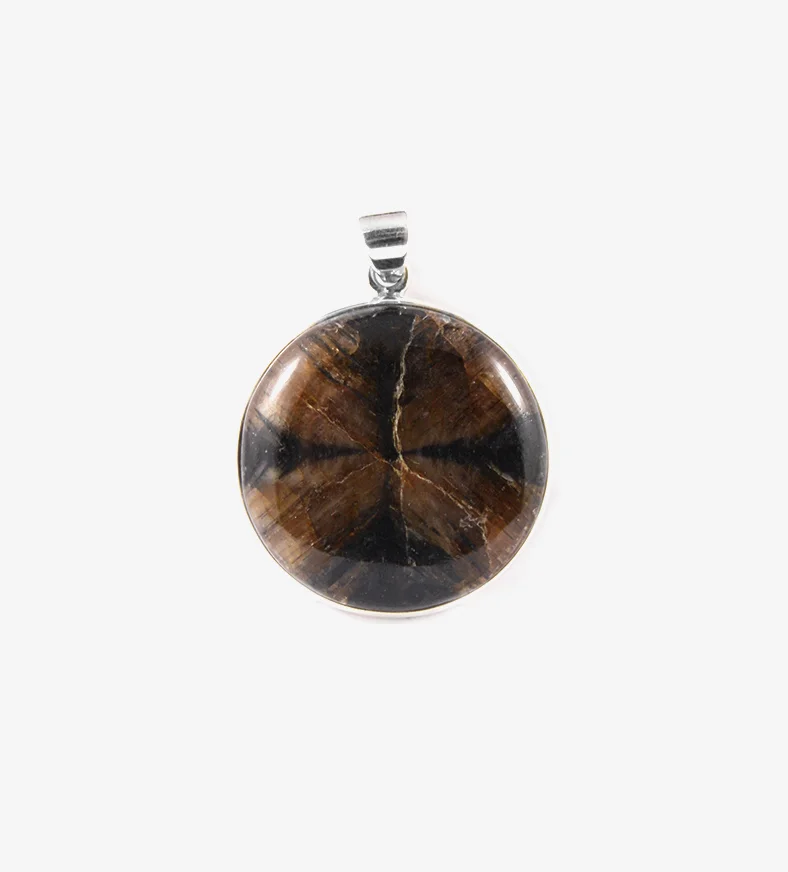 Round Chiastolite Pendant