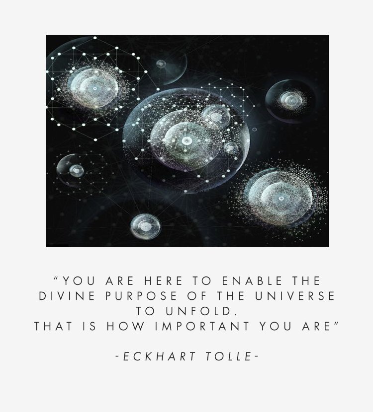 "You are here to enable the divine purpose of the universe to unfold. That is how important you are" - Eckhart Tolle