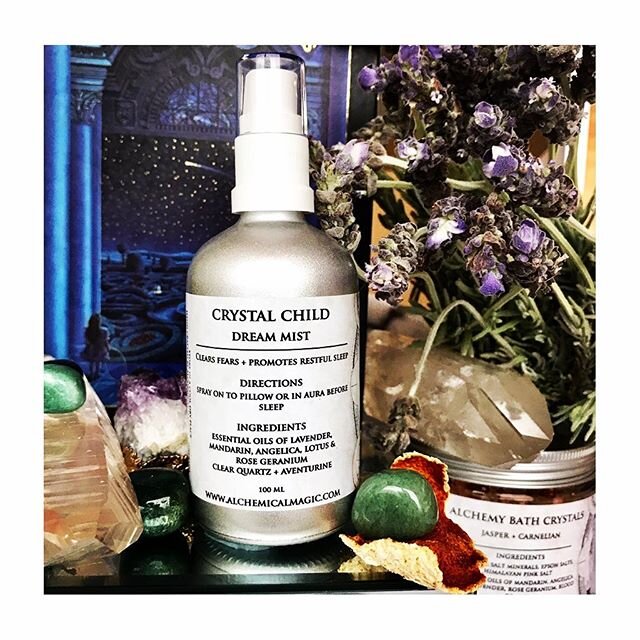 Stressed? Worried? Having trouble sleeping? 
Our Crystal Child Dream Mist might just be the answer to getting a good nights sleep and waking up refreshed 💤💤
Created with essential oils that promote a restful nights sleep. Link in bio to purchase + 