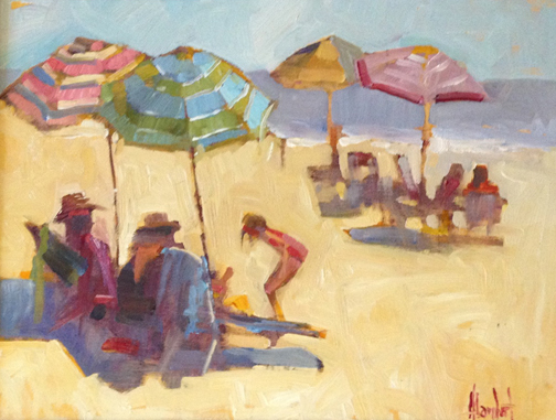 In the Shade, 12x16 oil