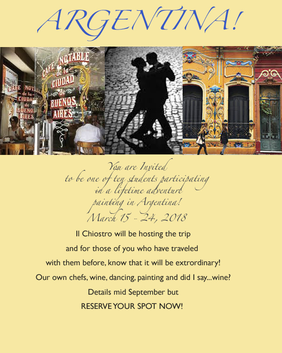 Start practicing your Tango - we're going to Argentina! Sign ups are now, and it is filling fast, so let me know if you want first dibs!