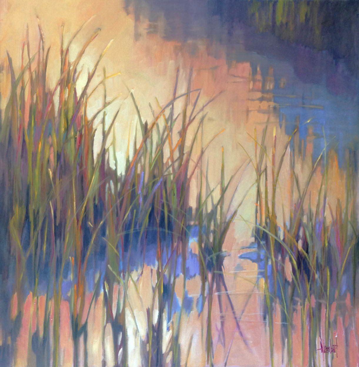 "Dusk No.31" 36x36 oil on board, framed