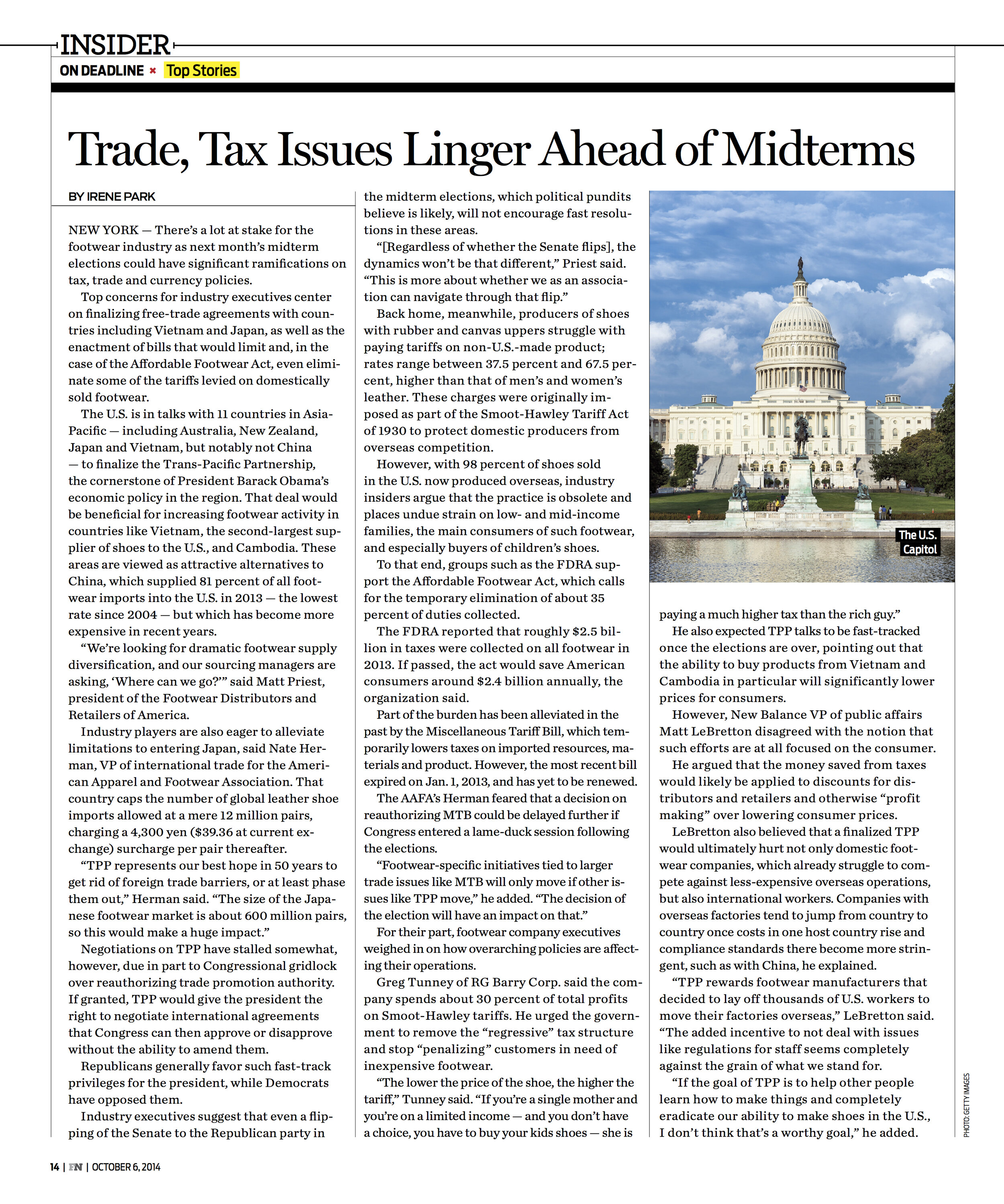 Trade, Tax Issues Linger Ahead of Midterms