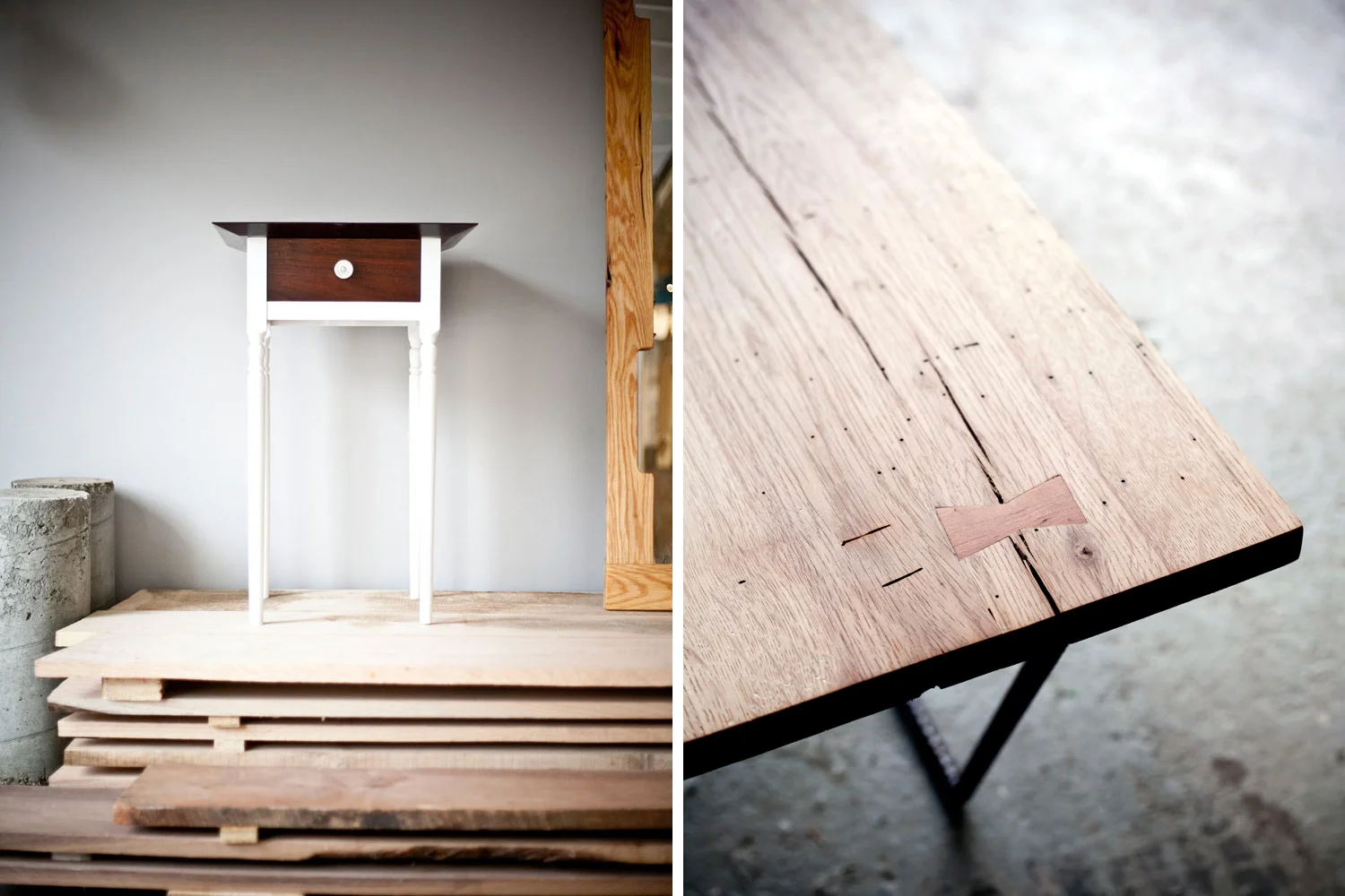 RSH Shaker Side Table and White Oak Coffee table