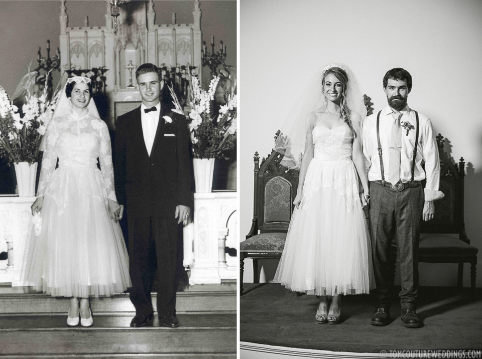 Couldn't help but composite a photograph of Hannah's Grandparents (from 1954) next to them as newlyweds 62 years later! 