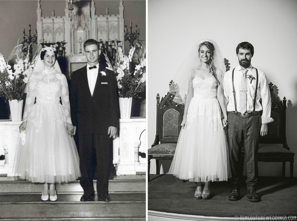  Couldn't help but composite a photograph of Hannah's Grandparents (from 1954)&nbsp;next to them as newlyweds 62 years later!&nbsp; 