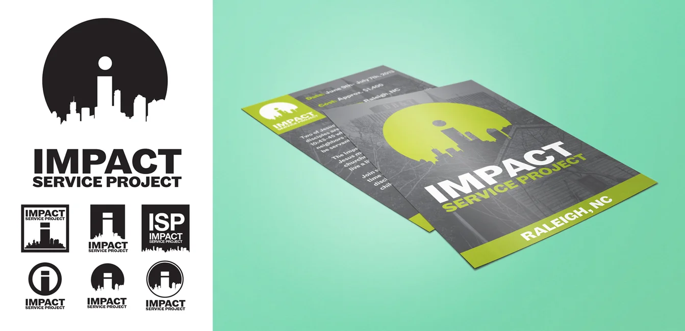 Logo Design + Flyer designed to promote the Impact Service Project, a program that serves urban communities in Raleigh, NC