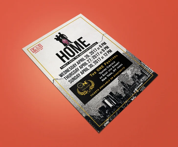 Flyer designed to promote Nancy Ma's one woman show