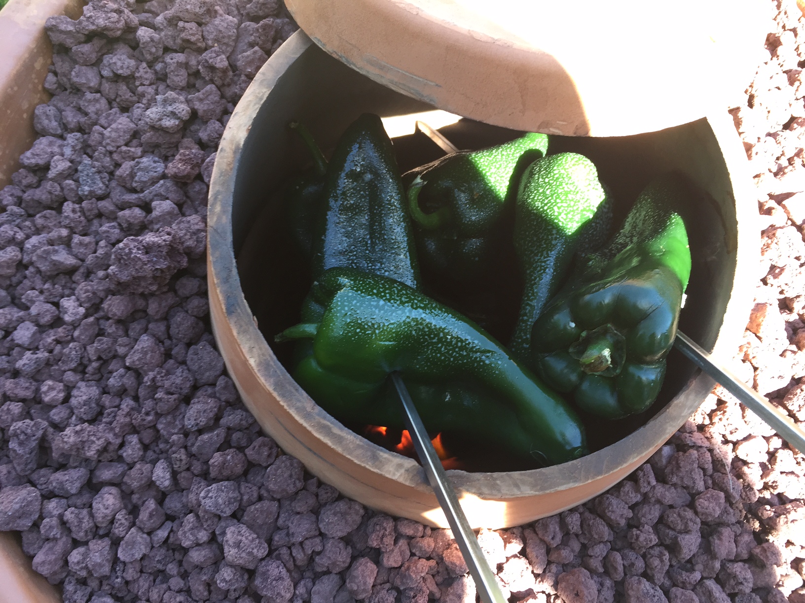  Skewer veggies and shove them inside for a good roast. 