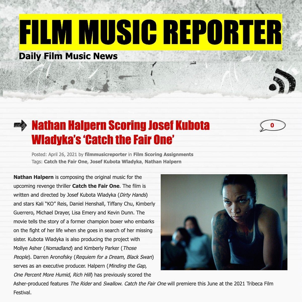 &ldquo;Catch The Fair One&rdquo; premieres Sunday night in the Tribeca 2021 Fest narrative competition. From Film Music Reporter: &ldquo;Nathan Halpern is composing the original music for the upcoming revenge thriller Catch the Fair One. The film is 