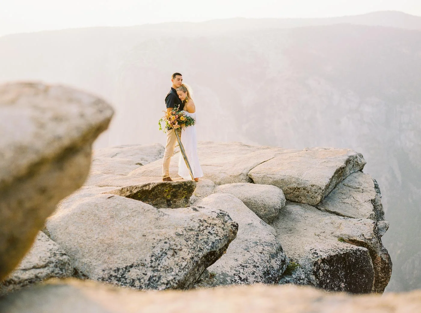 Yosemite Wedding: Morgan & Dave's Taft Point Pre-Wedding Shoot //