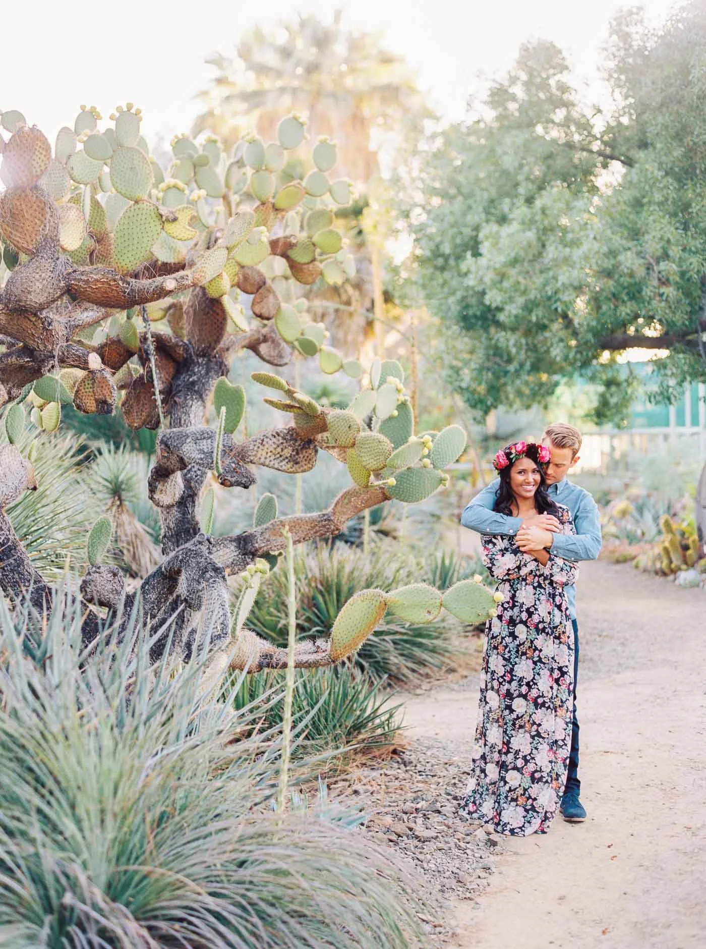 Amy & Logan's Colorful Cactus Garden Engagement Session //