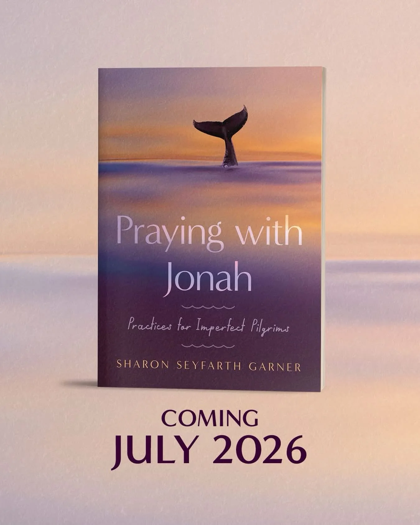 I am delighted to share the beautiful cover for my new book Praying with Jonah: Practices for Imperfect Pilgrims...

The purple hues remind me to nurture a faith that is both quietly contemplative blue and courageously active red. The soft light refl