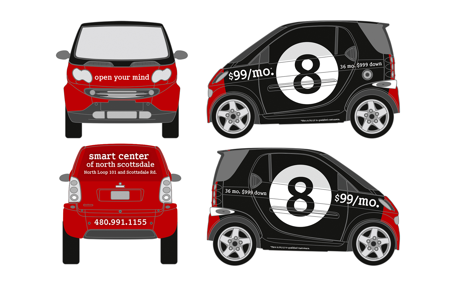 SMART CENTER OF NORTH SCOTTSDALE | SMART CAR WRAP DESIGN