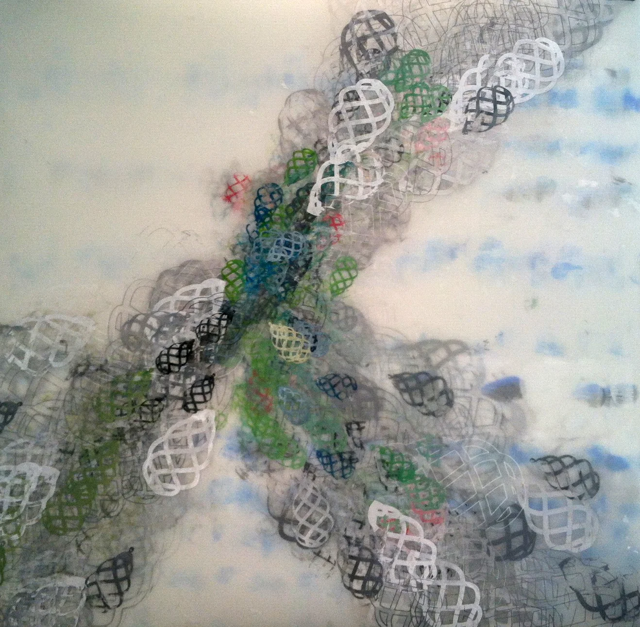 111712A1A3 Death In Gaza (from the Associated Press series) 36” x 36”, ink and acrylic paint on mylar, 2014