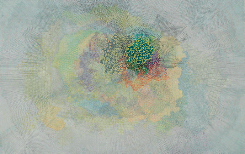 Apparition , ink, graphite, and acrylic paint on drafting film, 57"x36", 2008