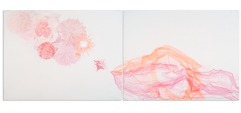 Dose-Response Relationship , Acrylic paint and pencil on drafting film, 42x108", 2010