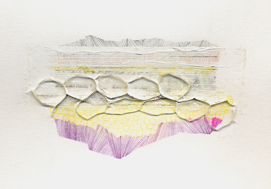 Amanda Hughen, Open Rift , ink and pencil on paper, 14x8", 2004