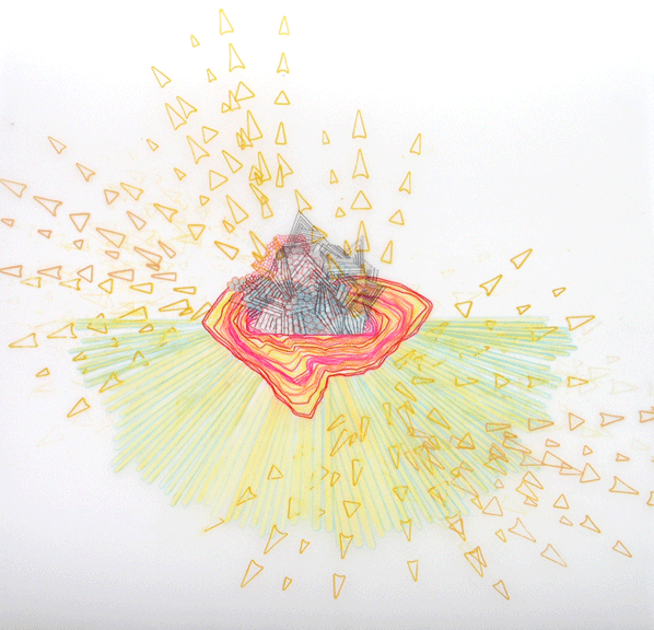 Amanda Hughen, Pagent , ink, pencil, and acrylic paint on mylar, 18x20", 2007