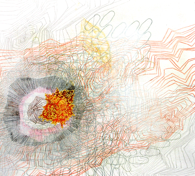 Amanda Hughen, Virulism , ink, pencil, and acrylic paint on paper, 12x16", 2007
