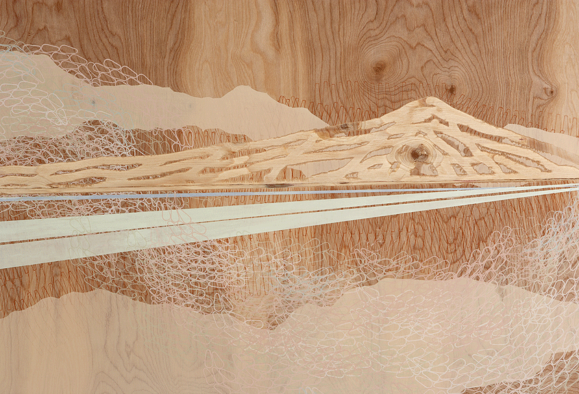 Amanda Hughen, untitled , ink and acrylic paint on wood panel, 34x42", 2005
