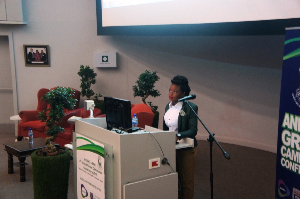  Adenike Akinsemolu delivering her presentation during the conference. 