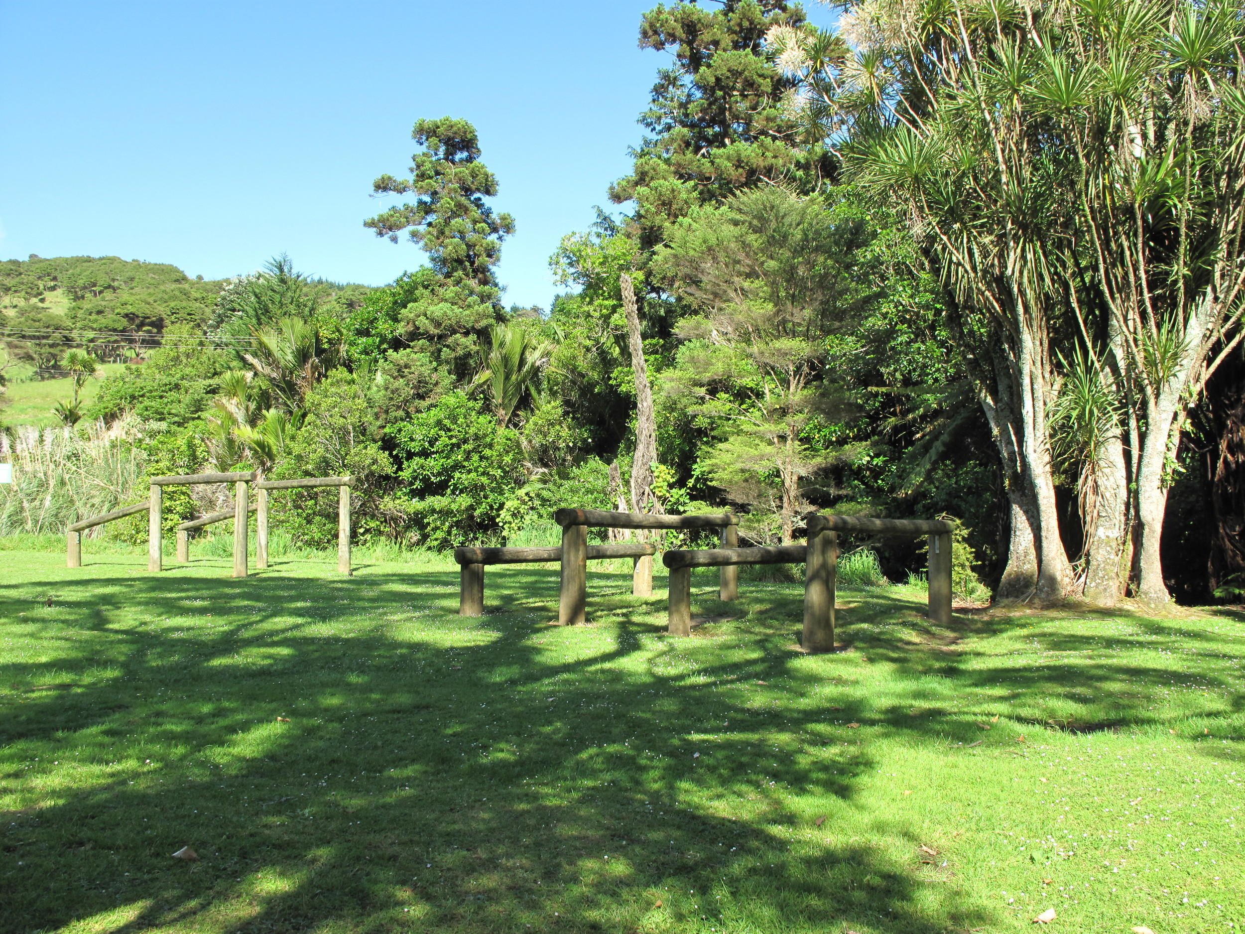   Part of our confidence course over looking the stream.  