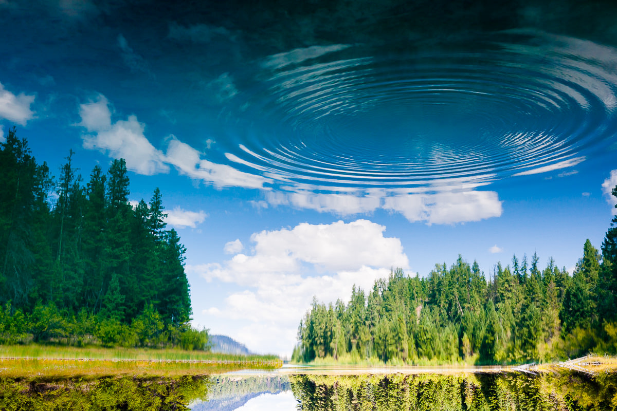 The roots of my photography really began with experimental and abstract images before shifting to forests and landscapes today, so while on a road trip away from work this summer it was fun to play around and blend those two worlds together. Here, ripples in the fabric of space and time appear to spread out through the sky after tossing a pebble into the clear waters of a lake and flipping the image upside down.