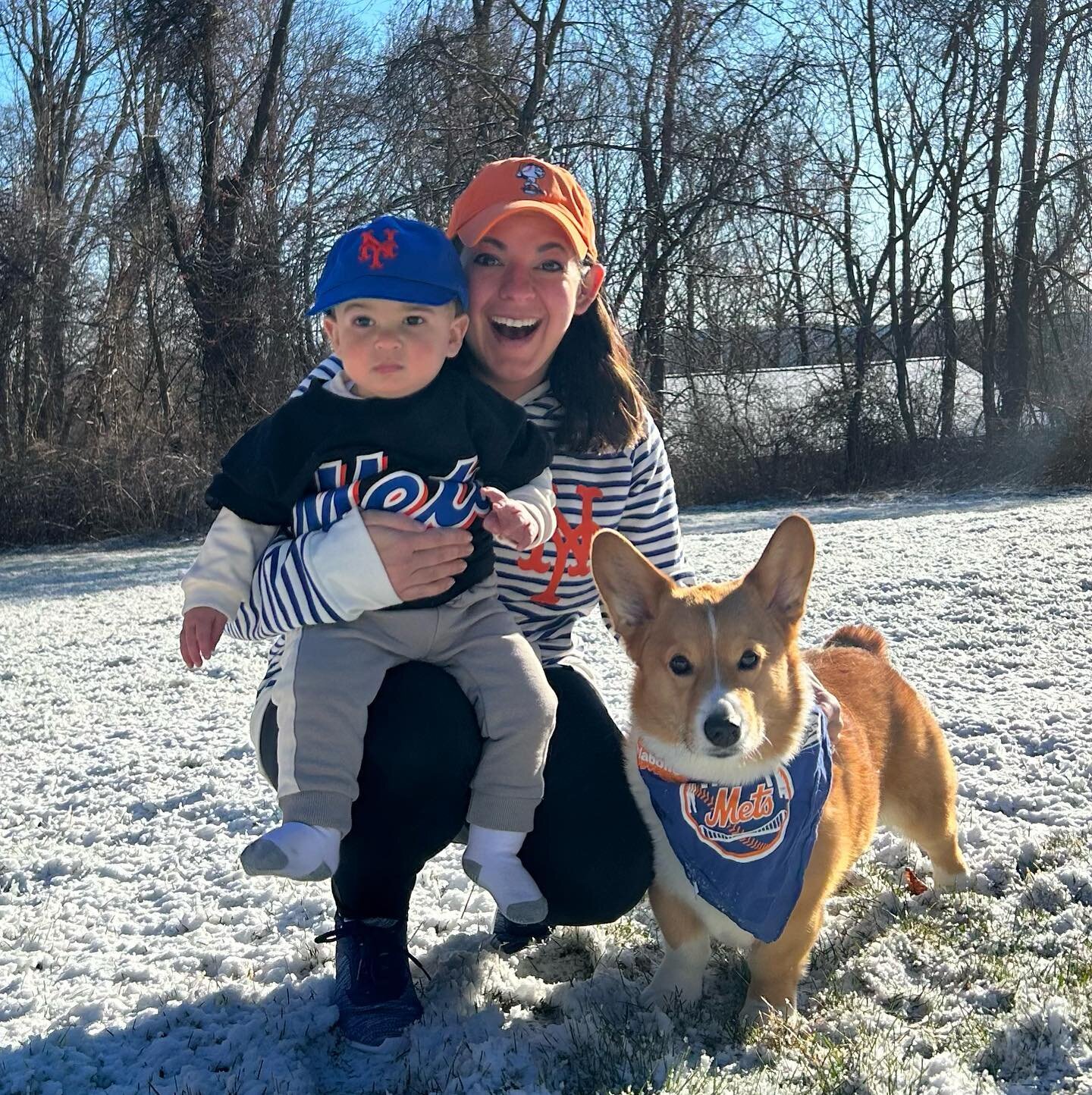 A couple days late, but we are #readyforbaseball !! #letsgomets #lfgm @mets @snytv #mets ⚾️⚾️⚾️🧡💙🧡💙