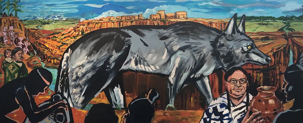 Trade Routes, 2018, 40 inches by 96 inches, acrylic on wood panel