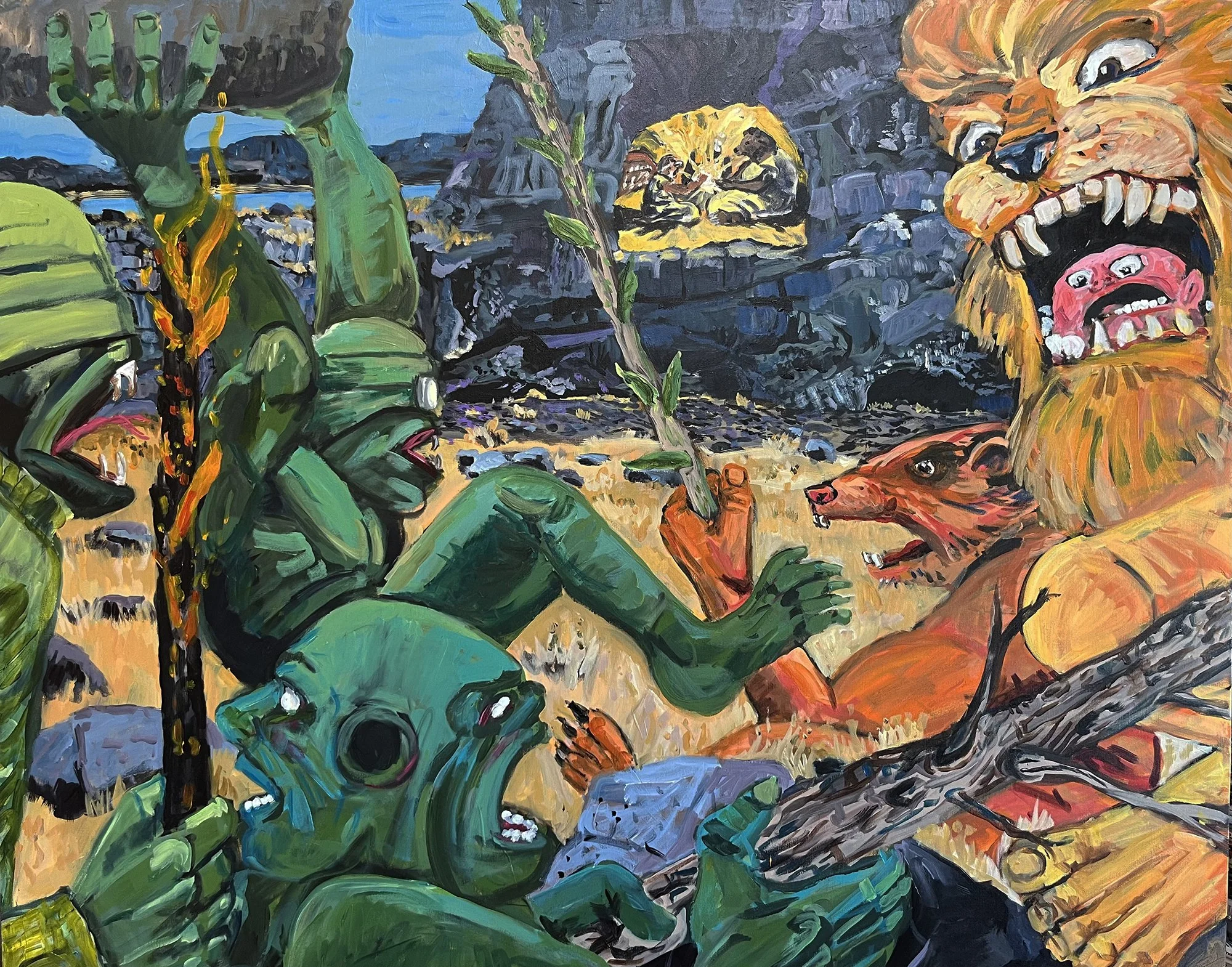 Annunciation with Gigantomachy: After Jack Kirby