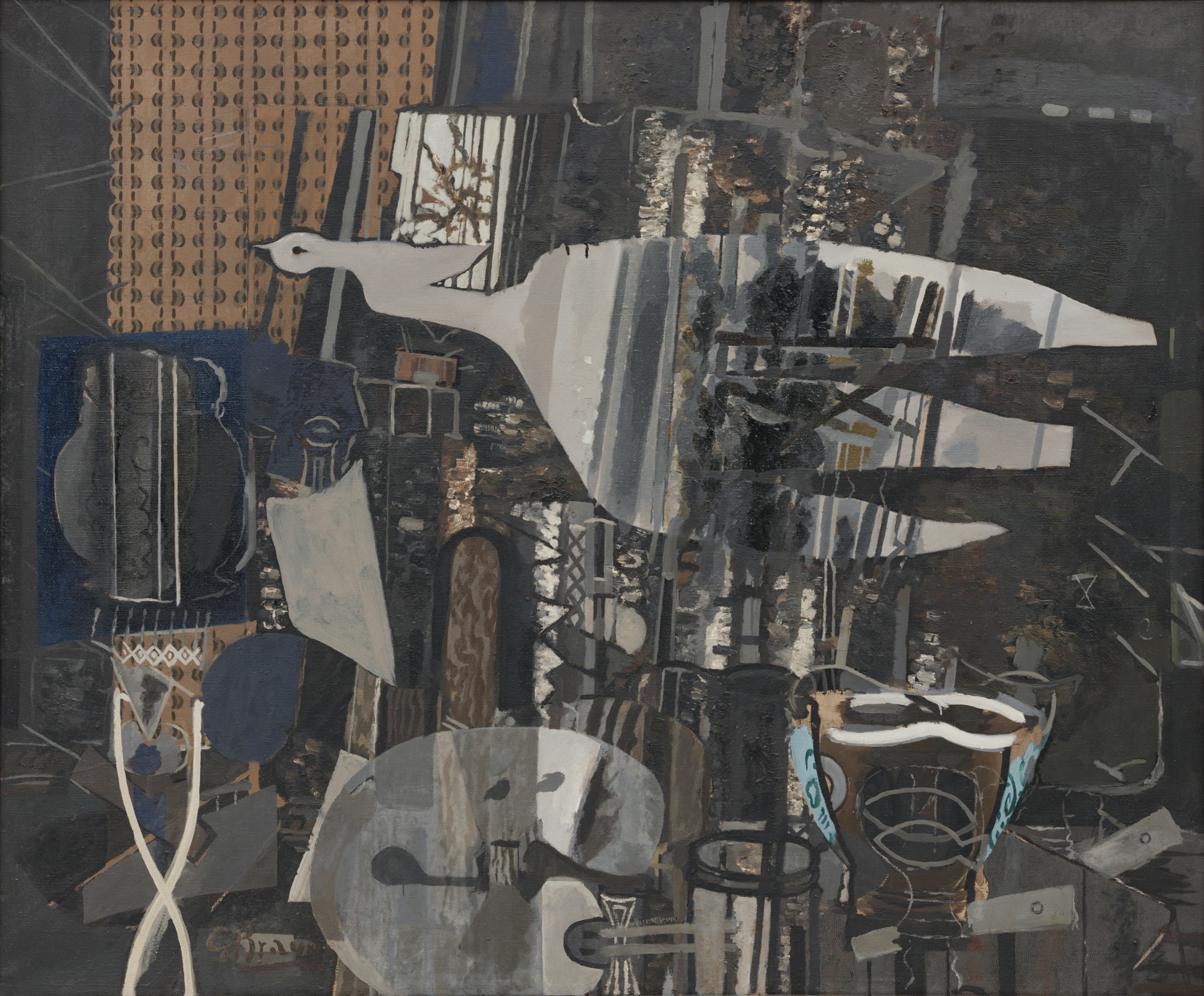 Georges Braque, Studio V , 1949-50, oil on canvas, 57 7/8 x 69 ½,” MoMA, NYC