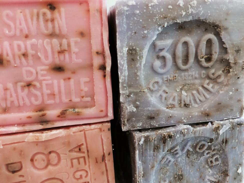 Savon de Marseille, crushed flowers soap in verbena, lavender, &amp; rose ($12)
