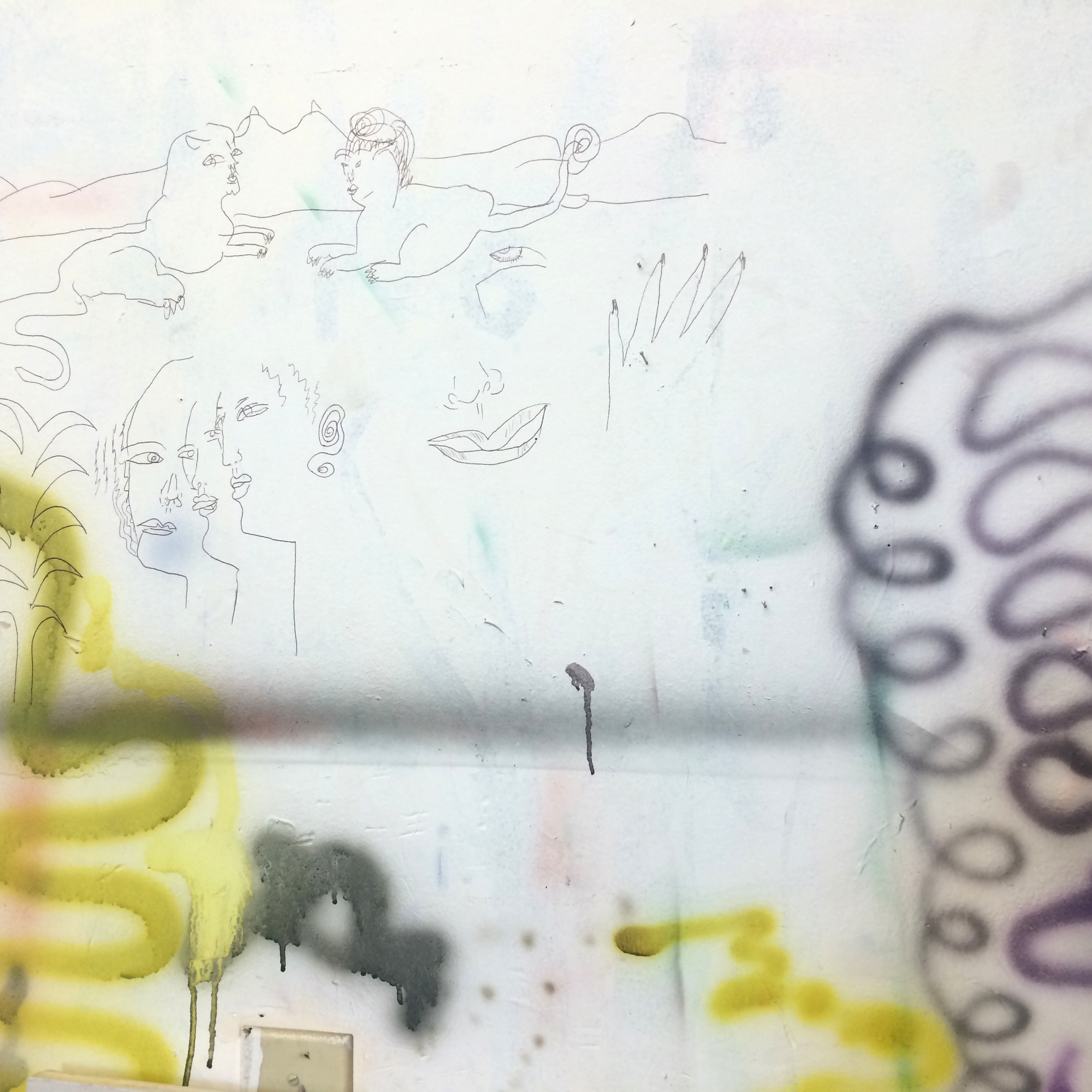 A wall in Daniel's studio