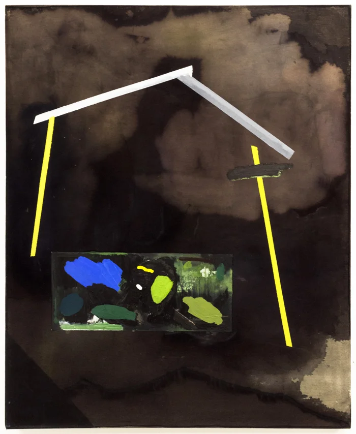 WK (the Architects House) , 2015, oil, acrylic, dye, and bleach on canvas, 41 x 33"