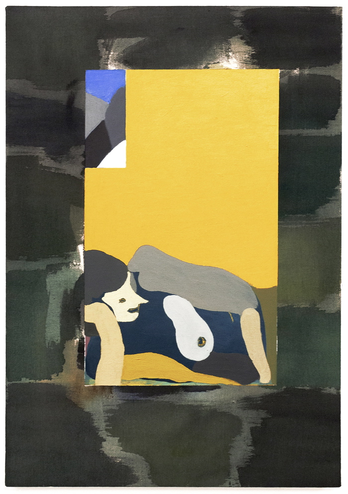 Afternoon , 2015, oil acrylic, and dye on canvas, 26 x 18"