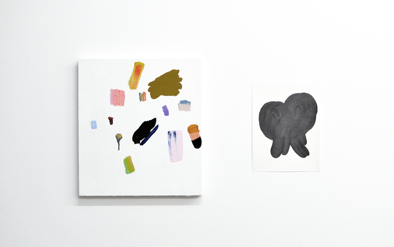 Amy Bernstein, An Intellect’s Love , 2015, Oil on canvas, 20 x 18”, Private Collection // Patrick Kelly, Untitled , 2015, graphite on paper, 13 x 10”