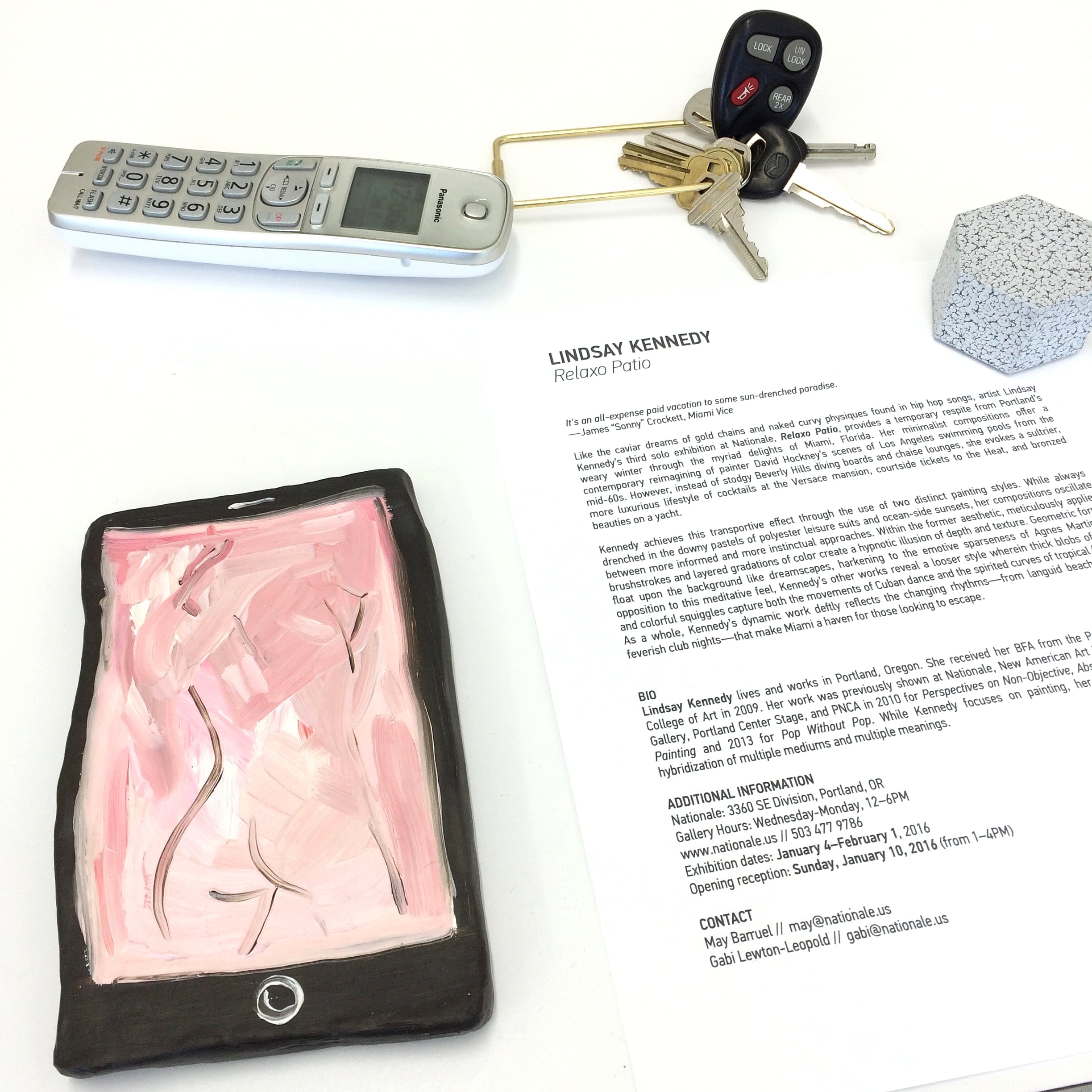 Phone Porn , 2015, oil on air dry clay, 7 x 4.5"