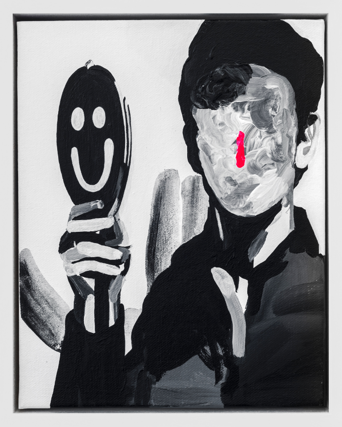 La Buffoon , 2016, acrylic on canvas, 10 x 8"