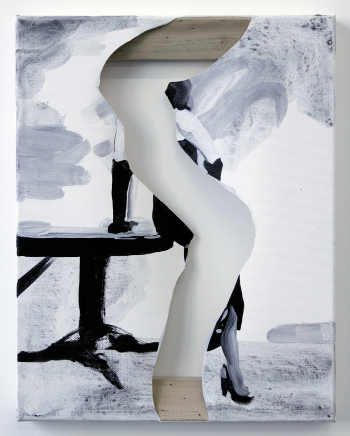 Study for Woman with Black Gloves , 2015, acrylic on canvas, 14 x 11"