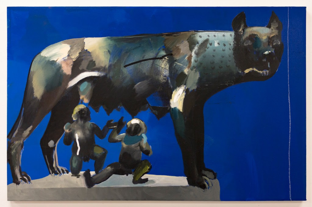William Matheson, Remus and Romulus , 2016, oil on canvas, 32 x 46"