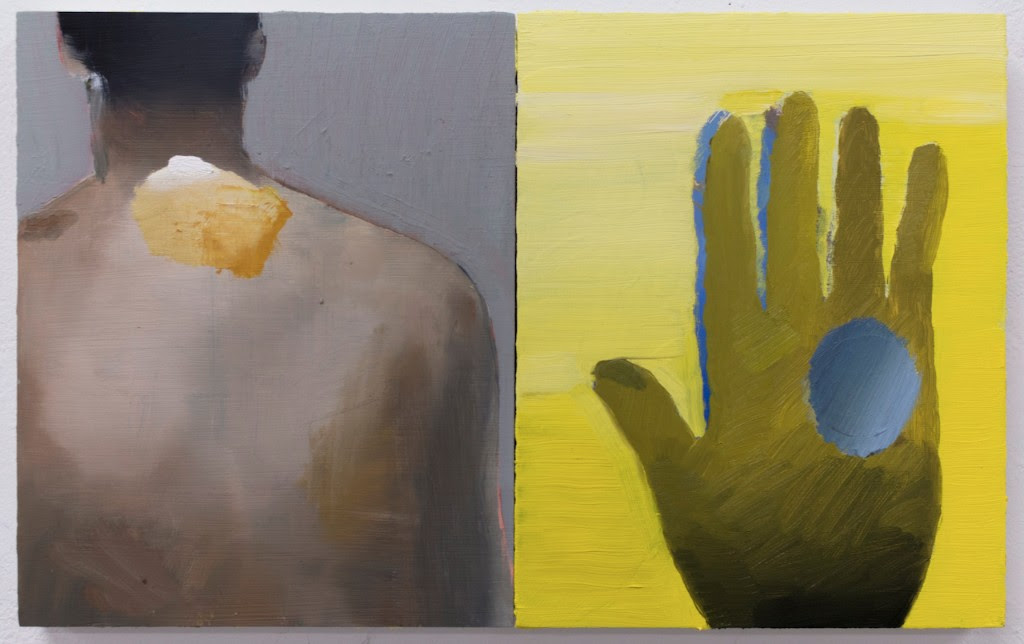William Matheson, Back and Weathered Glove with Pearl , 2016, oil on panel,10 x 8" each