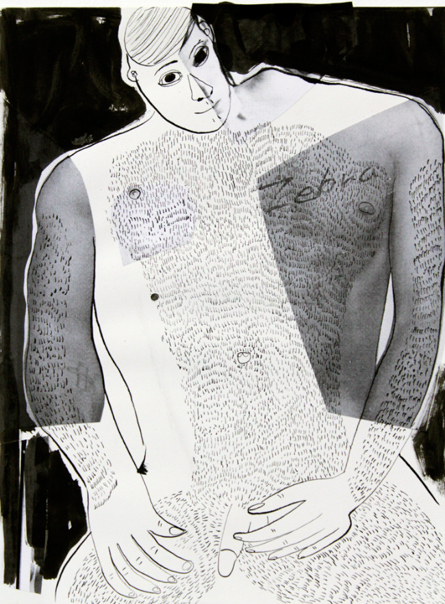 Untitled VI , xerox and ink on paper, 12 x 9"