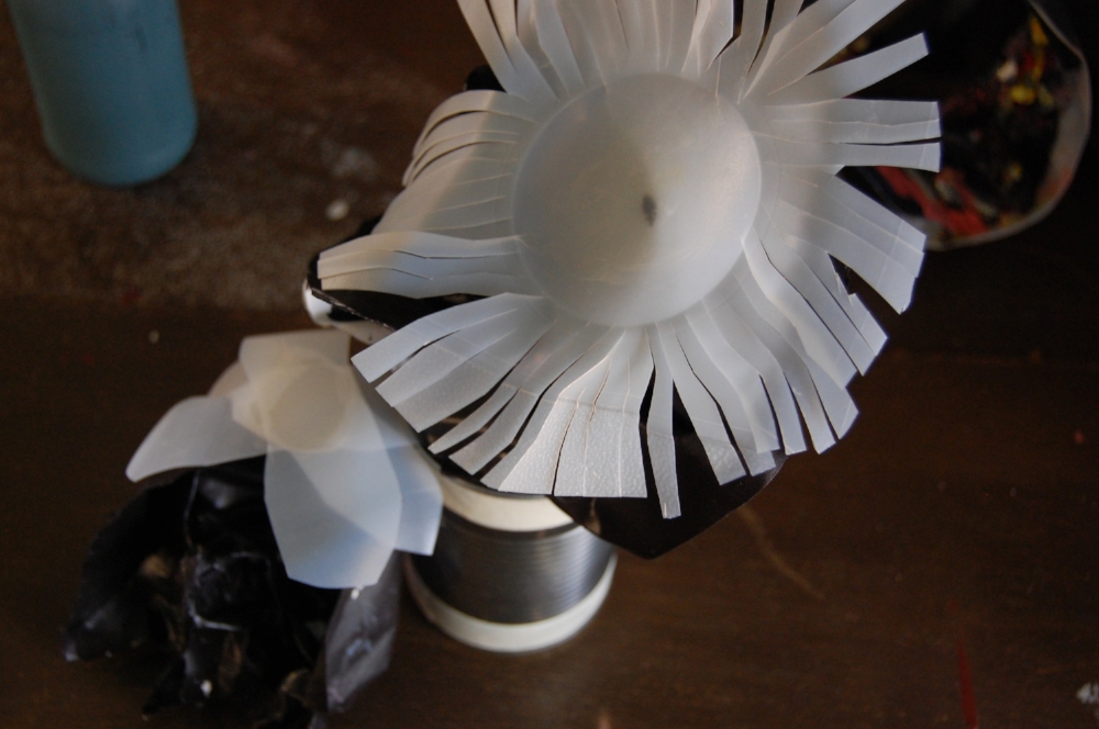 Studio flower made from a plastic bottle