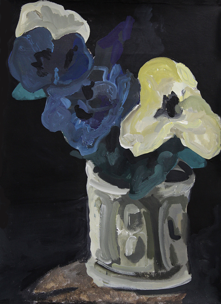 JAIK FAULK, Sunday Evening to Friday Night , 2017, acrylic on on unstretched canvas, 40 x 30”