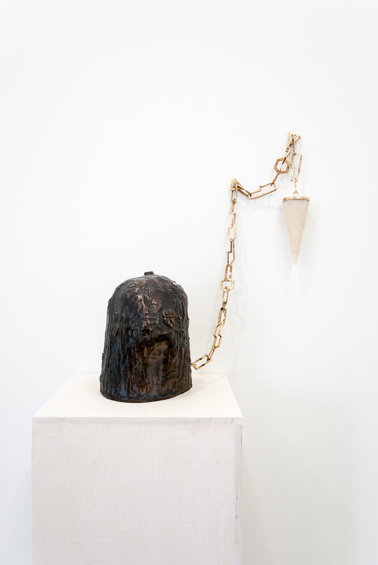 Emily Counts,&nbsp;Future Connect And Bind,&nbsp;2016, cast and fabricated bronze, cast glass,&nbsp;18 x 23 x 12"