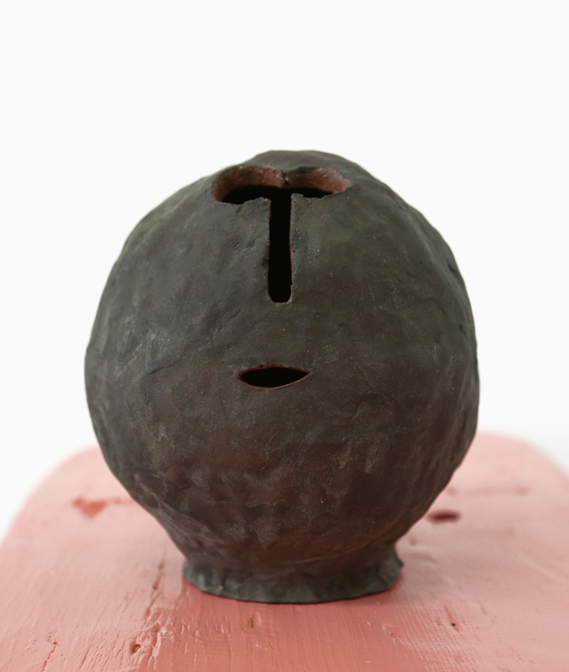Rock Head Vase , 2017, glaze on clay, 6.5 x 6 x 6"