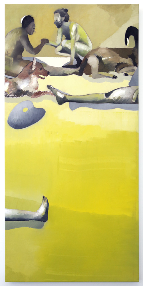 After the Orgy , 2017, oil on canvas, 58 x 28"