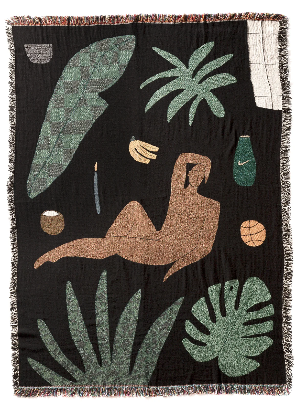 Tropical Shadows , woven blanket 71 x 53 inches.